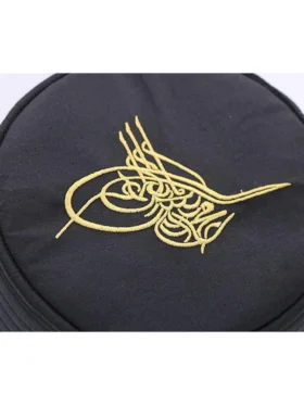 Islamic Men’s Structured Kufi Hat- Ottoman Tughra Black